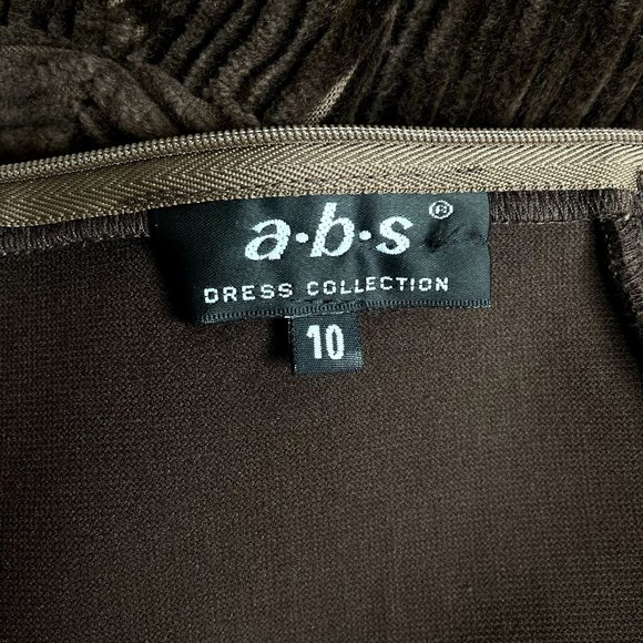 Y2K VINTAGE A.B.S MOCK NECK RIBBED CORDUROY BELTED  LONG SLEEVE DRESS SIZE - Picture 5 of 6